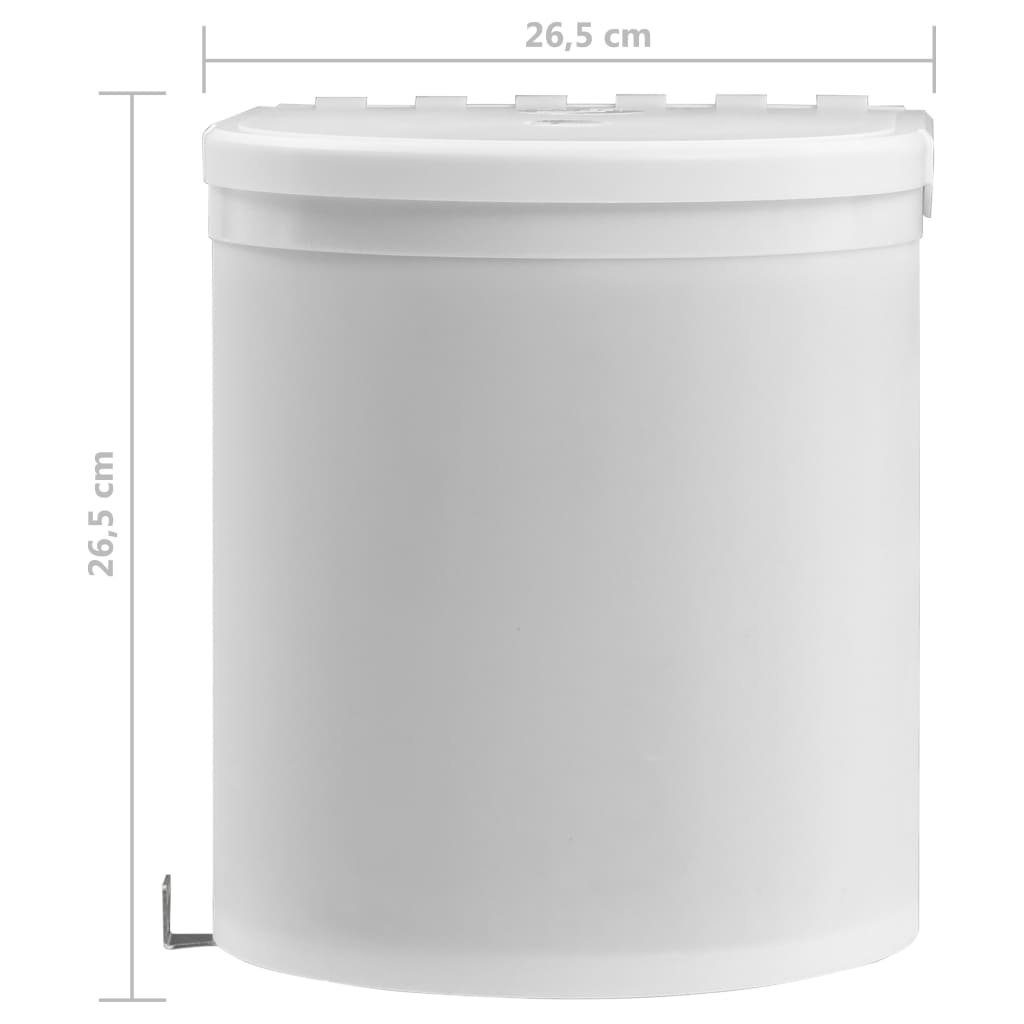 vidaXL Abfalleimer,Küchen-Einbau-Mülleimer Mülleimer 8 Weiß L Kunststoff