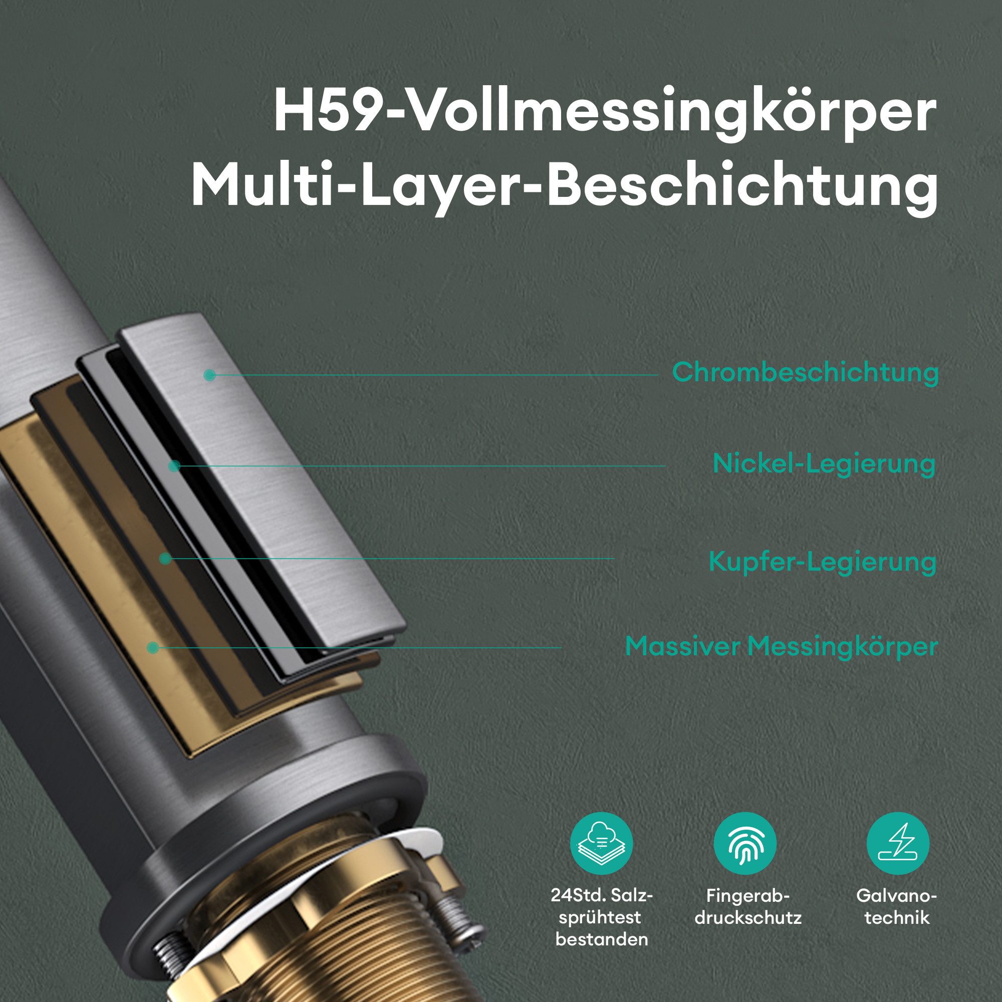 Mai & Mai Waschtischarmatur Armatur Bad Messing-Wasserhahn Einhebelmischer DIN-Anschlüsse WAO-1190 DIN-Anschlüsse