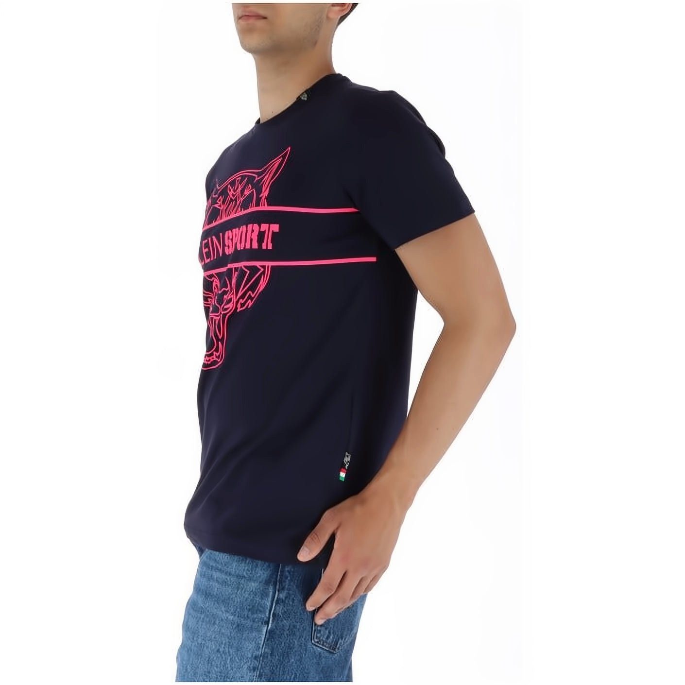 ROUND Tragekomfort, vielfältige PLEIN NECK Stylischer T-Shirt SPORT Look, Farbauswahl hoher