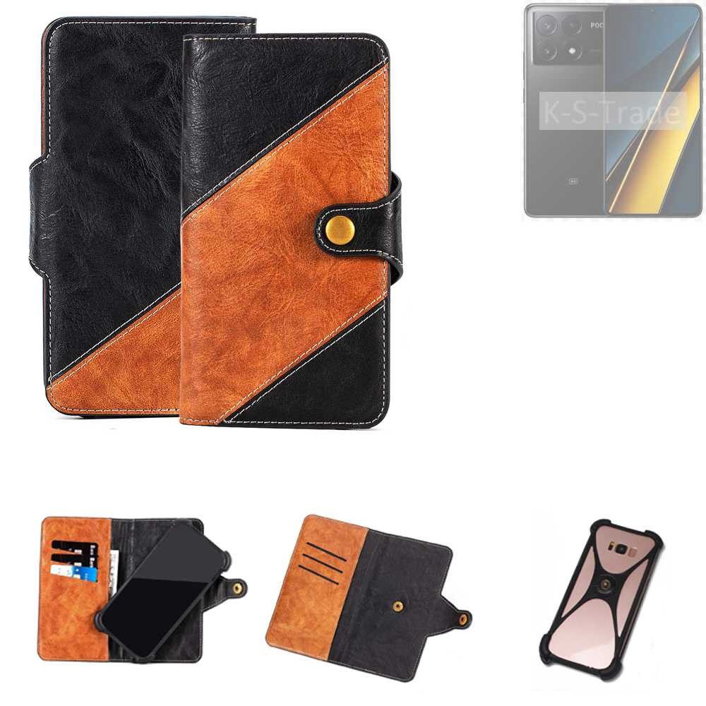 K-S-Trade Handyhülle für POCO X6 Pro 5g, Handyhülle Schutzhülle Bookstyle Case Wallet-Case Handy Cover