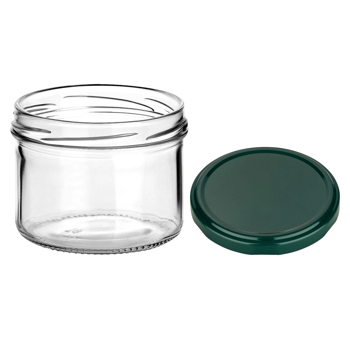 Grün), für Wurst 230 (24 ml Selbstgemachtes, TO rund Marmelade, mit 82, Vorratsgläser Einmachglas Schraubverschluss Gläser gouveo Stück,