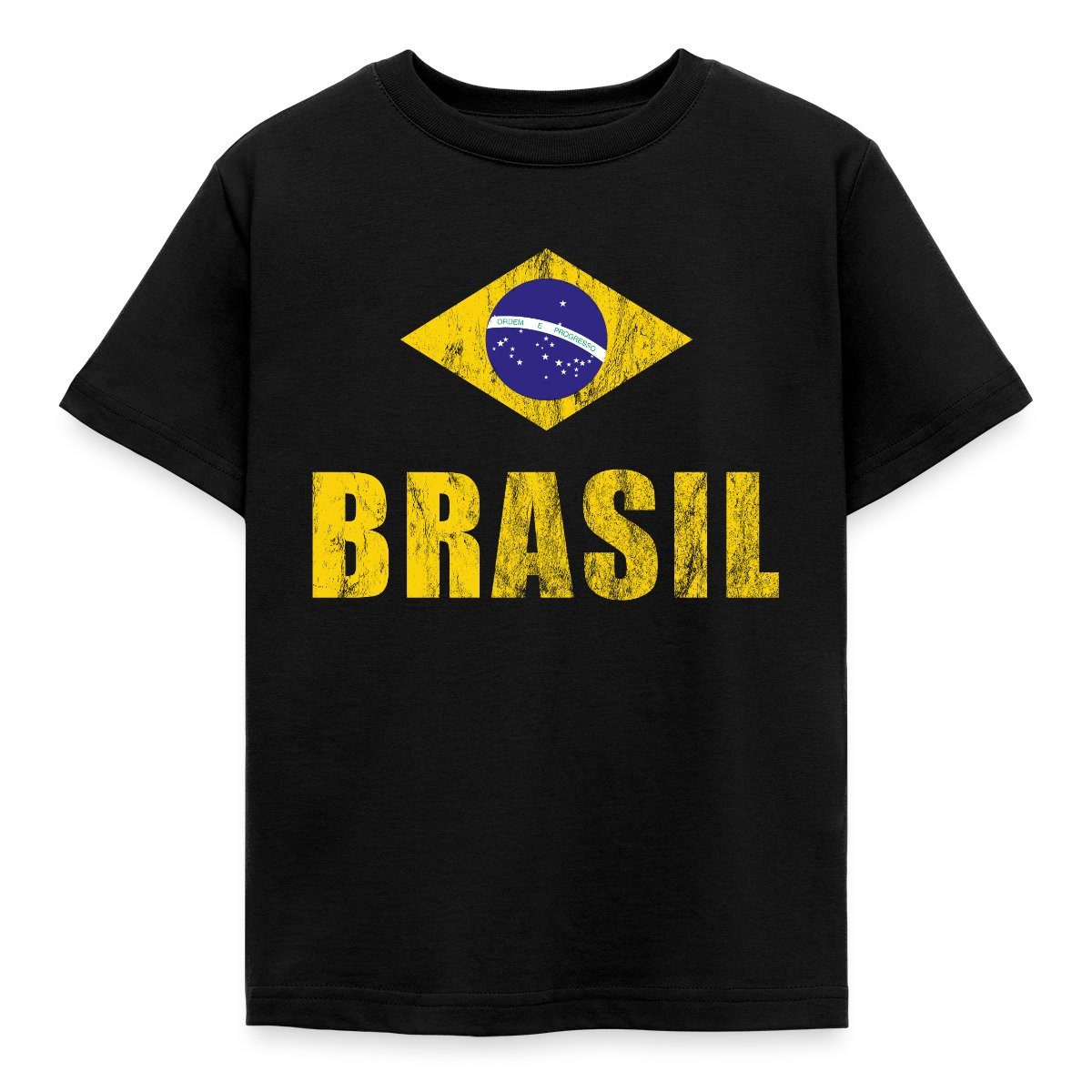 T-Shirt Brasilien Fußball Retro Kinder T-Shirt