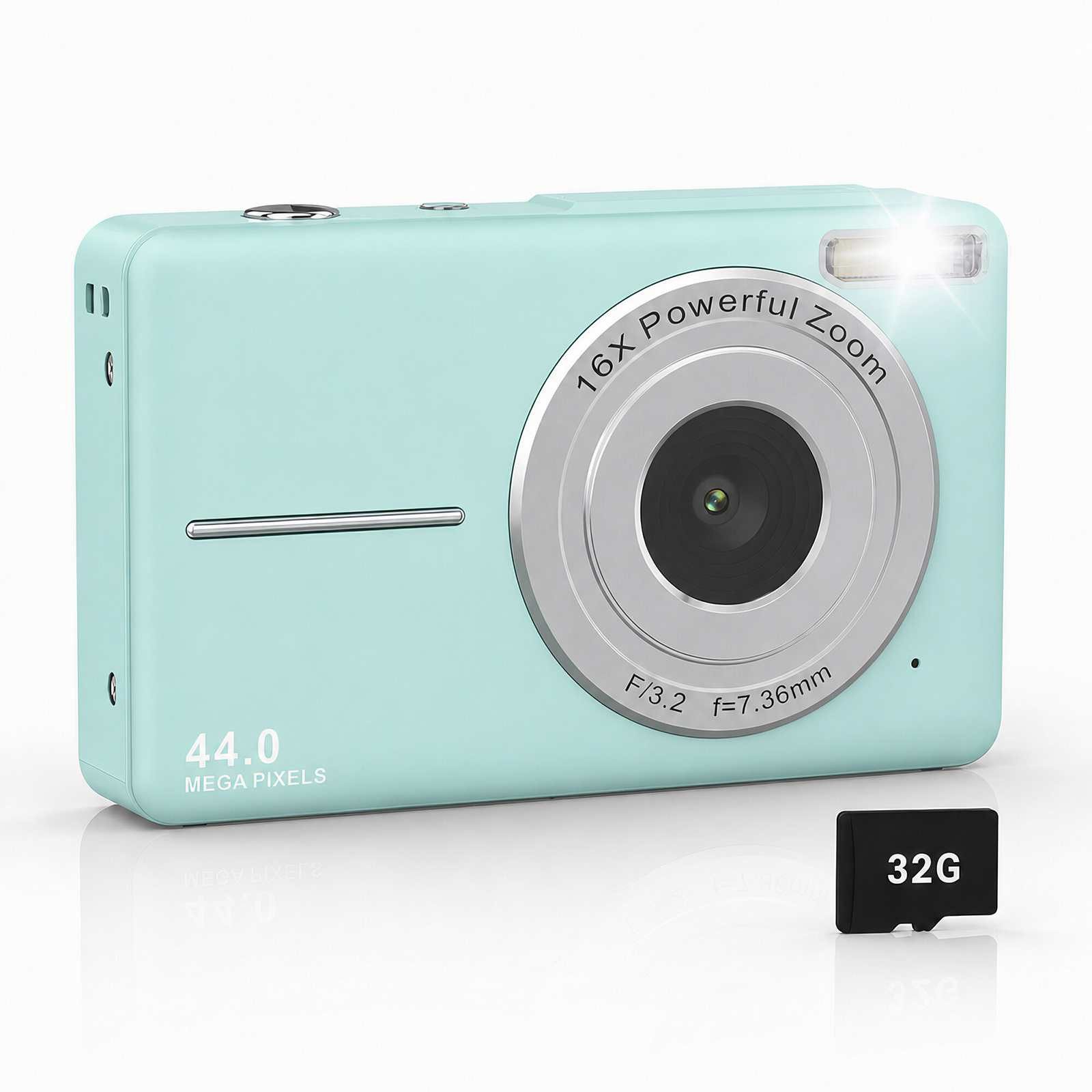 BBWL Kompakte 8MP Digitalkamera mit 16x Zoom, 1080P Video, 32GB Karte Vollformat-Digitalkamera (16x opt. Zoom, manueller Steuerung & 2,4 Zoll Display, ideal für Schüler & Geschenk)