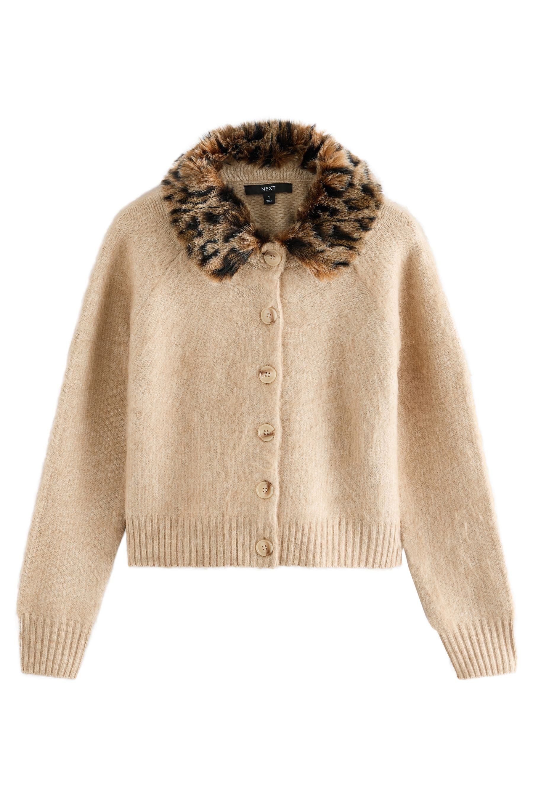 Next Strickjacke Strickjacke mit Kunstfellbesatz (1-tlg) günstig online kaufen