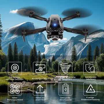 zoeyzoey mit FPV Übertragung,RC Quadcopter mit Tasche,Kreisflug Geschenk Drohne (4K, mit Kamera HD,Faltbare 3D Flip,One TasteRuckkehr,Headless Mode)