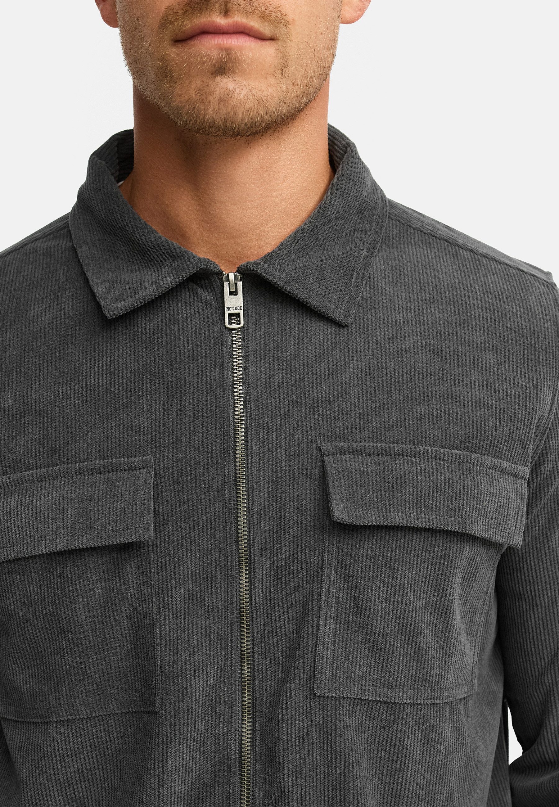 INDICODE Langarmhemd Herren INNemoto Zip Herrenhemd Langarm Leichtes Zip-Hemd mit Brusttaschen – Bild 4 von 5