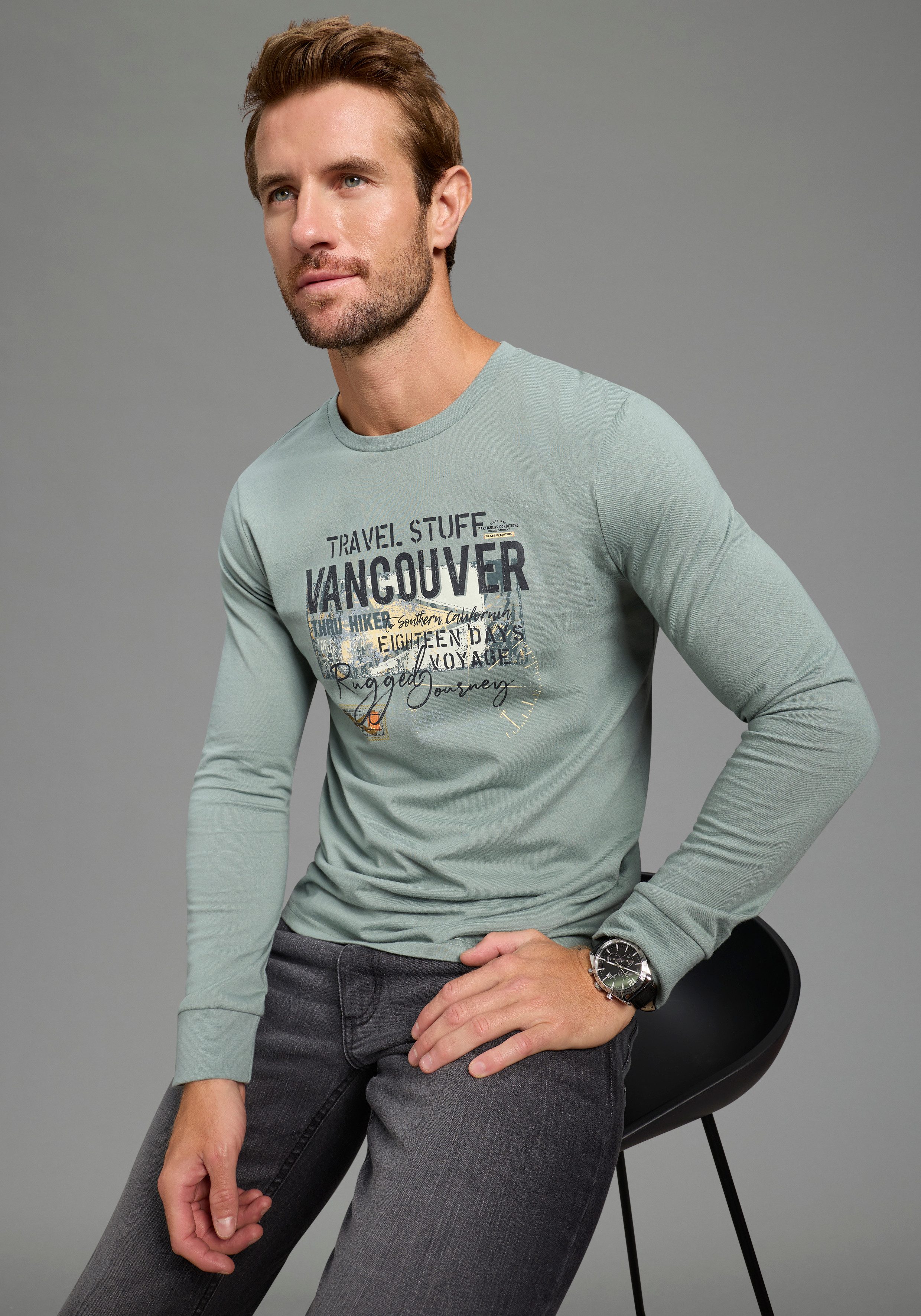 Man's World Rundhalsshirt Neue Kollektion! mit Print günstig online kaufen