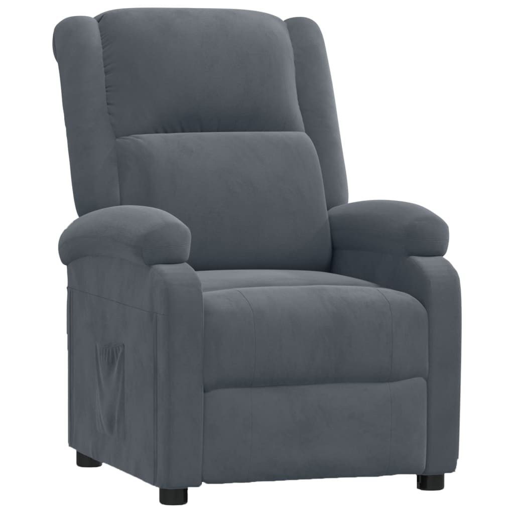 vidaXL Sessel Relaxsessel Dunkelgrau Samt (1-St) günstig online kaufen