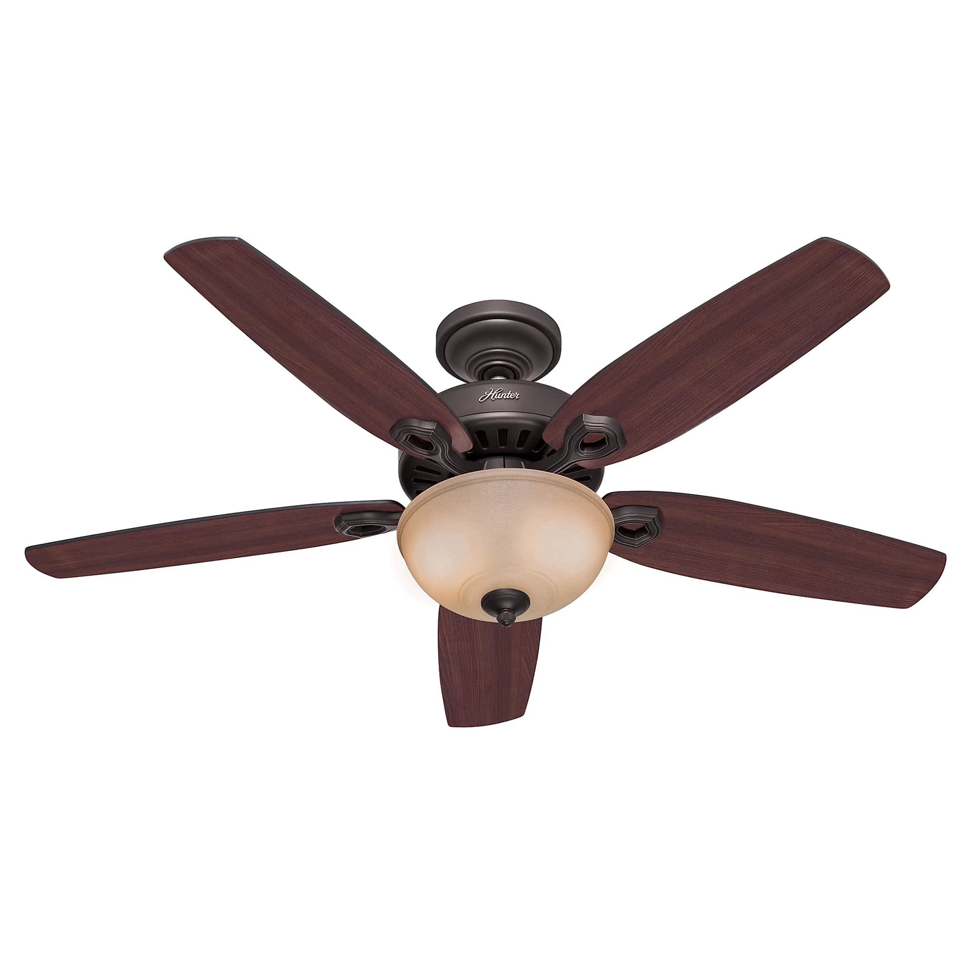 Hunter Deckenventilator Deckenventilator Builder Deluxe Bronze mit Licht, Mit Zugschnur