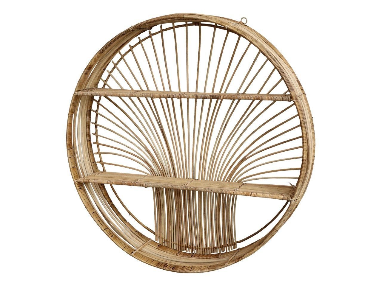 Chic Antique Wandregal Rattan Goa Scandi Bohemian Rund 60cm