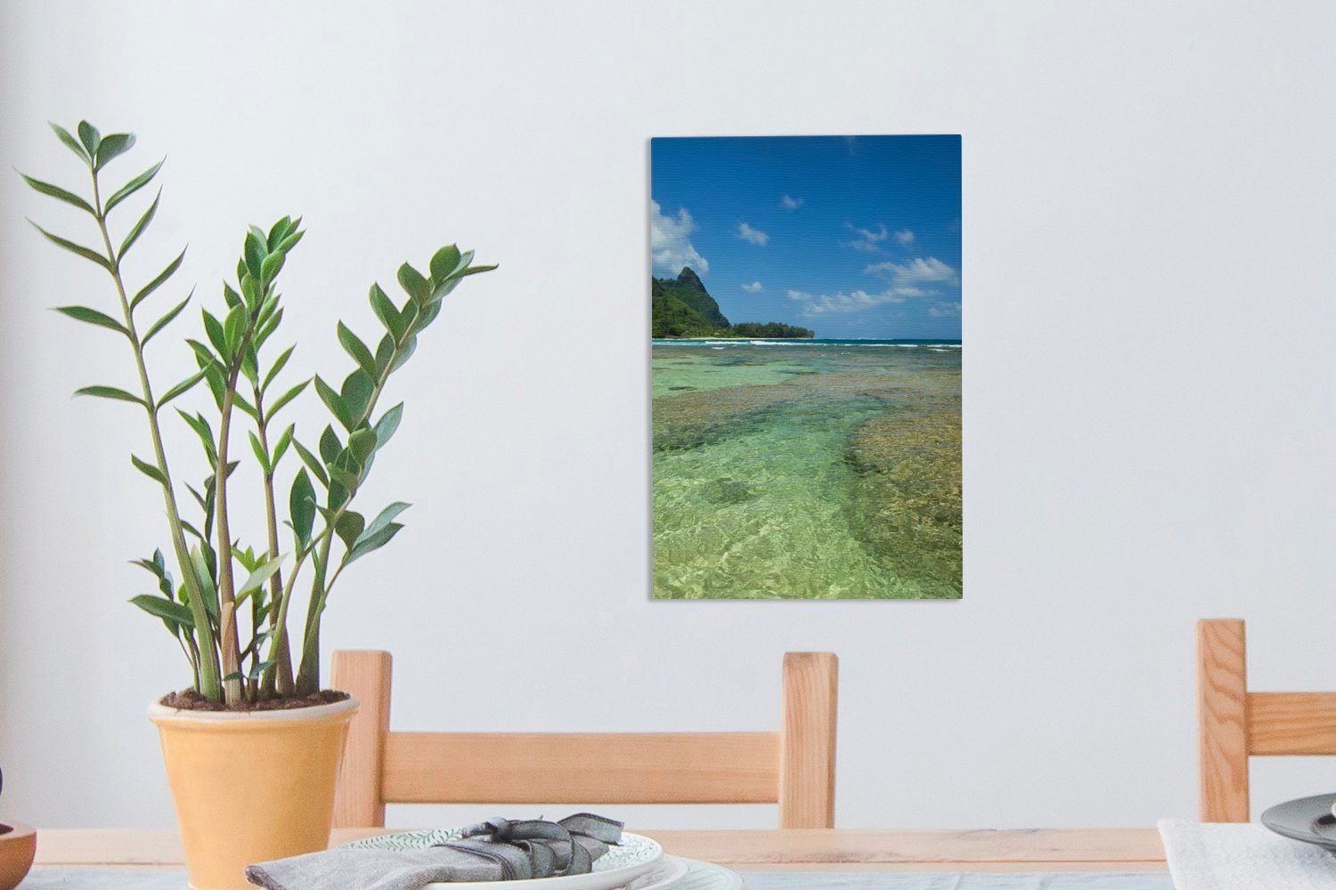 Gemälde, 20x30 (1 Kauai St), Zackenaufhänger, cm OneMillionCanvasses® bespannt Ozean Leinwandbild fertig Fotodruck, inkl. Leinwandbild