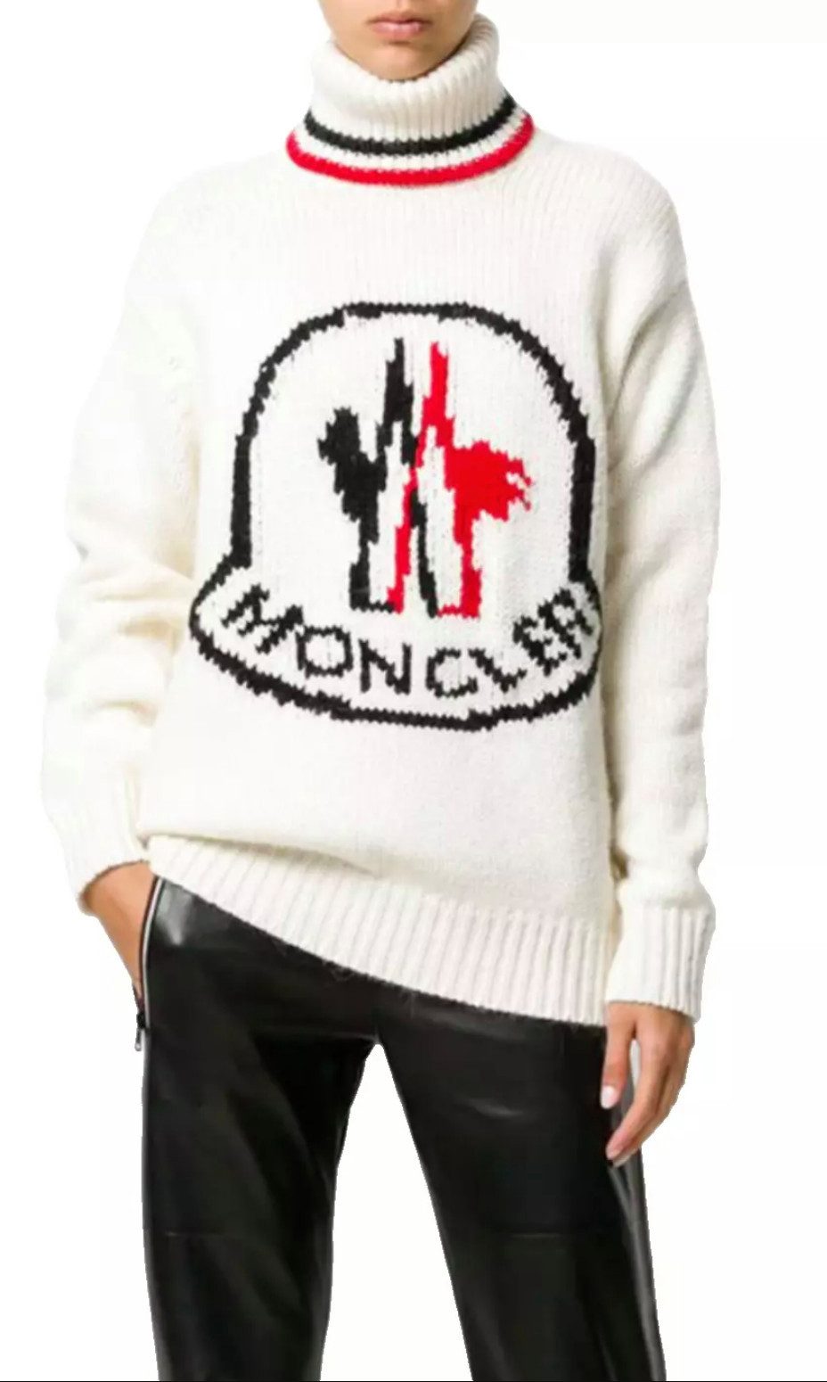MONCLER Kaschmirpullover Gamme Rouge Unisex Rollkragenpullover aus Kaschmir Handgestrickt