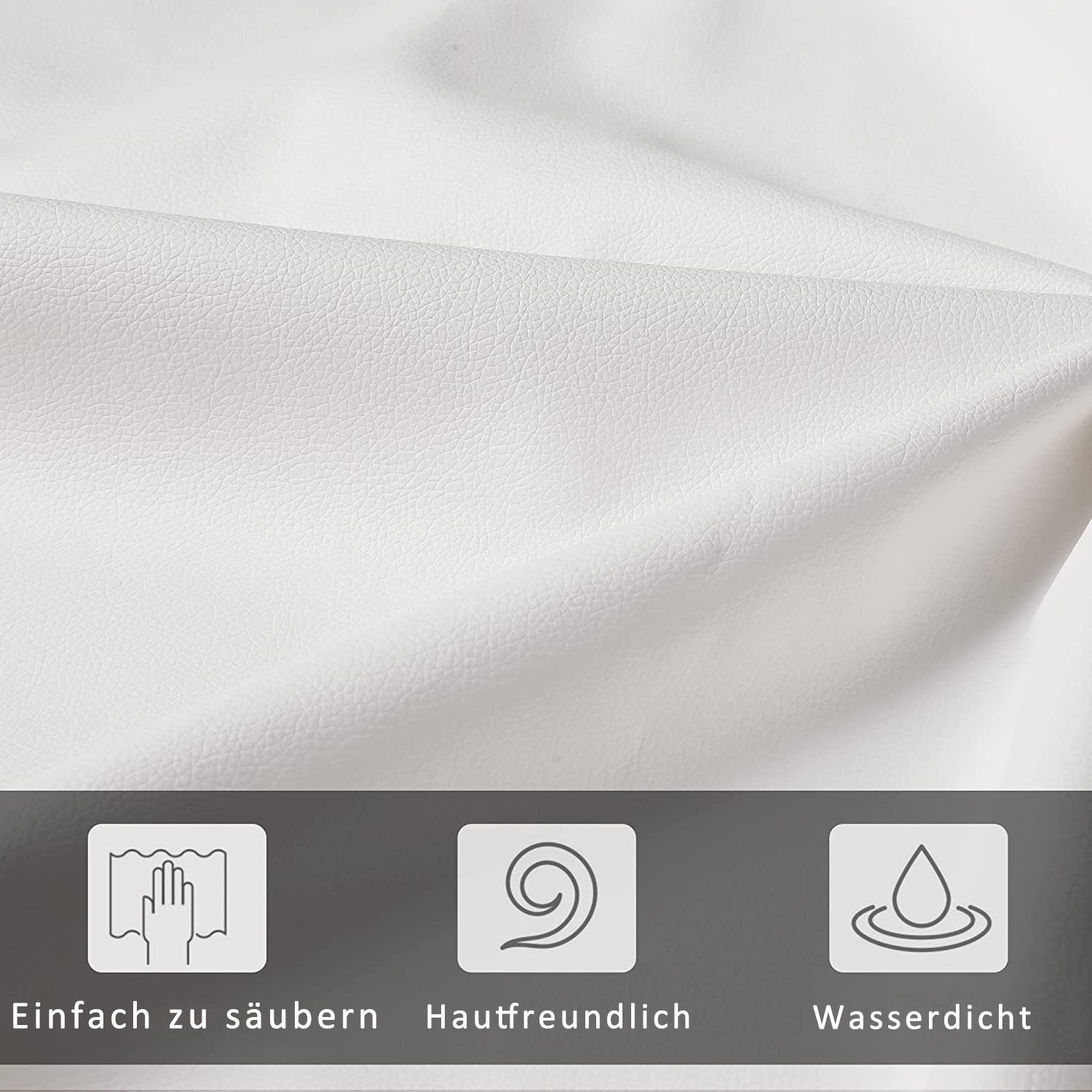 LED, Einfach Bettstauraum,Bettkasten zu Polsterbett Weiß Bettrahmen Kunstleder), Modernes aus anhebbarer Lattenrost Bett Hydraulisch REDOM cm montierender Bezug (140x200 mit