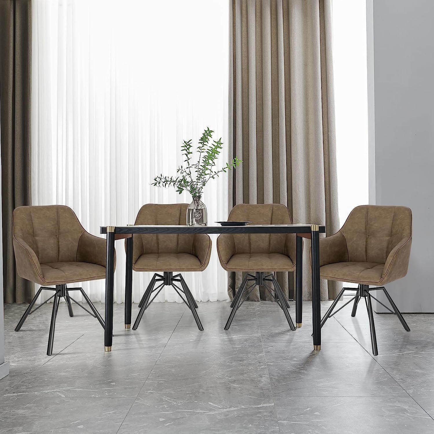 Woltu Polsterstuhl (4 St), Esszimmerstühle drehbar mit Armlehnen günstig online kaufen