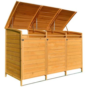 Feel2Home Mülltonnenbox Mülltonnenverkleidung Braun Anbaubox 2x 120L oder 240L Gartenbox Holz