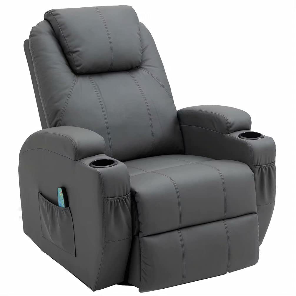 Ruhesessel Fernsehsessel Liege-Funktion Relaxsessel Liegesessel Loungesessel Grau PU Thanaddo mit