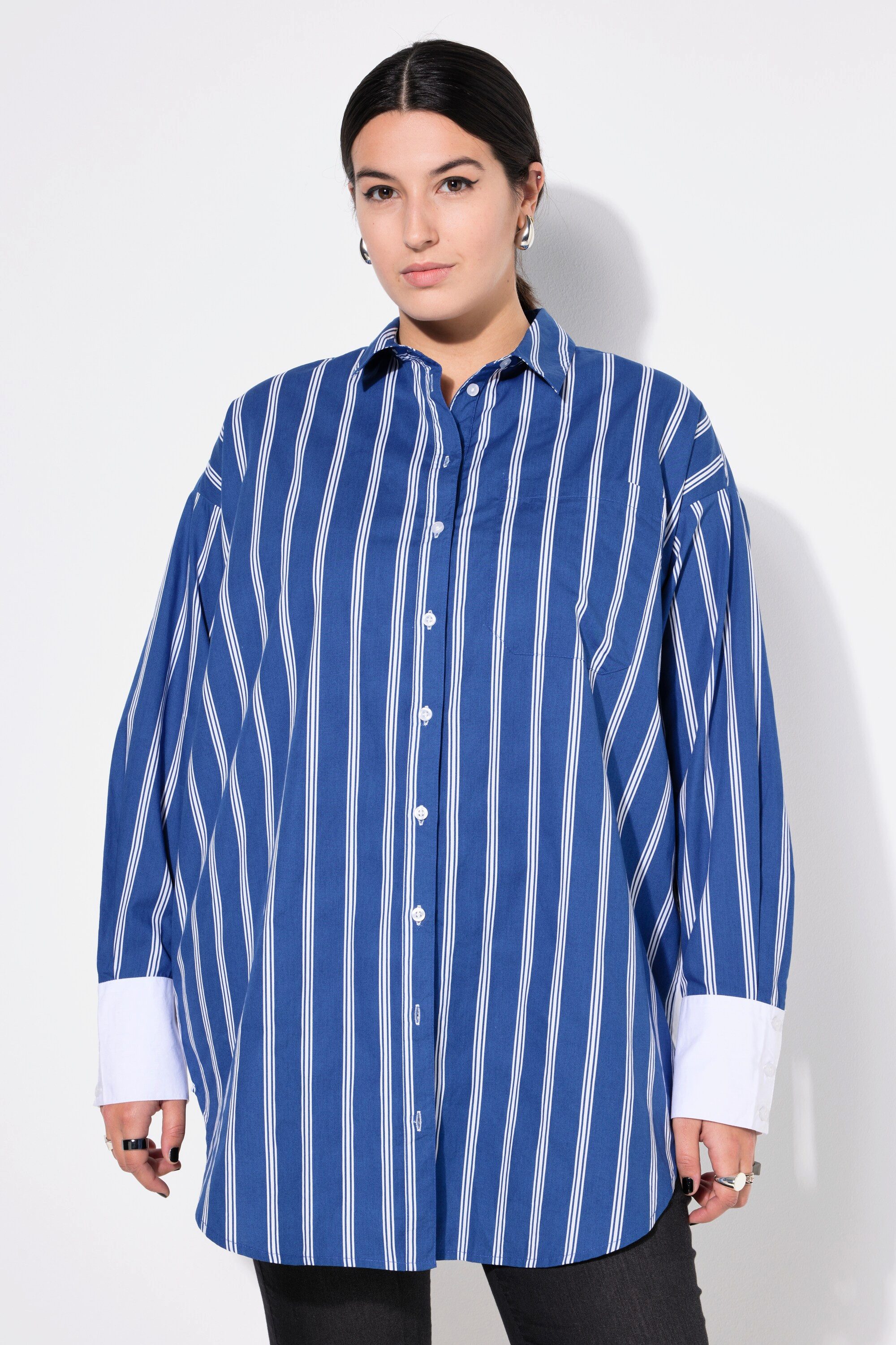 Studio Untold Hemdbluse Hemd oversized Streifen Langarm günstig online kaufen