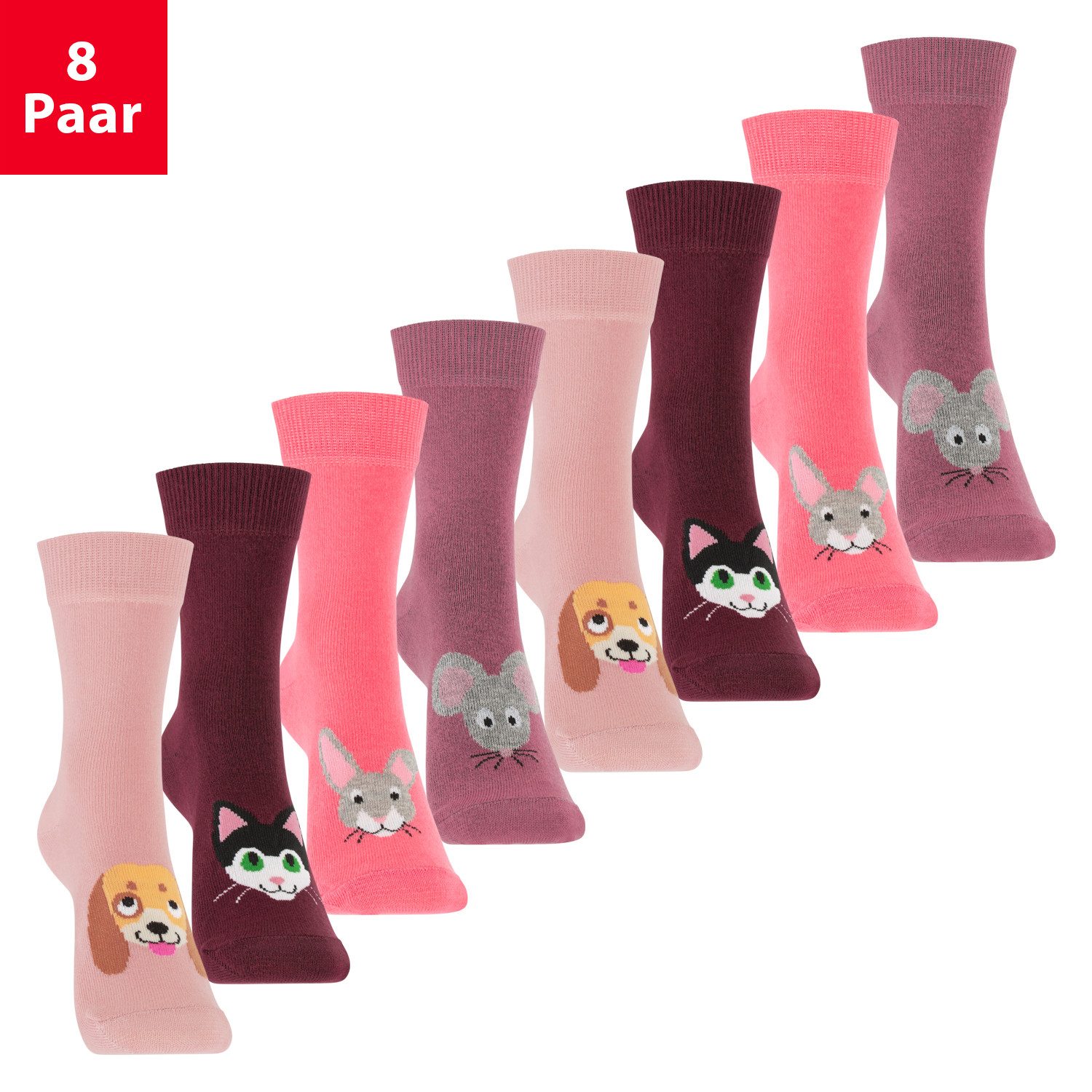 Footstar Kurzsocken Kinder Socken (8 Paar) für Mädchen & Jungen bunt
