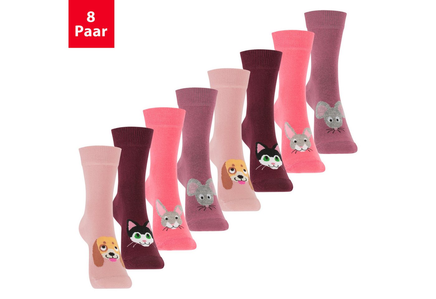 Footstar Kurzsocken Kinder Socken (8 Paar) für Mädchen & Jungen bunt