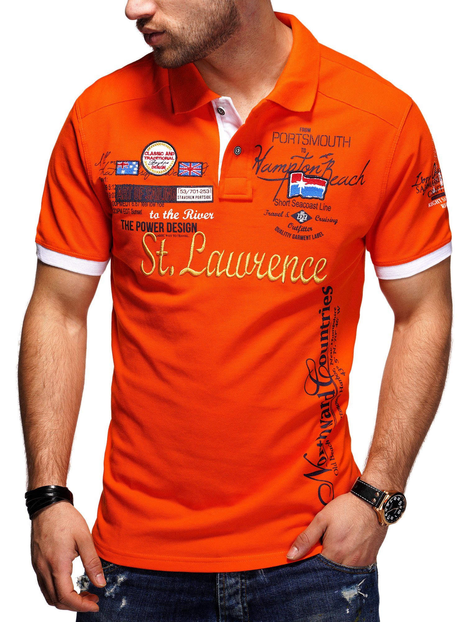 Style-Division Poloshirt SDIOWA Bedruckt & mit Stickereien