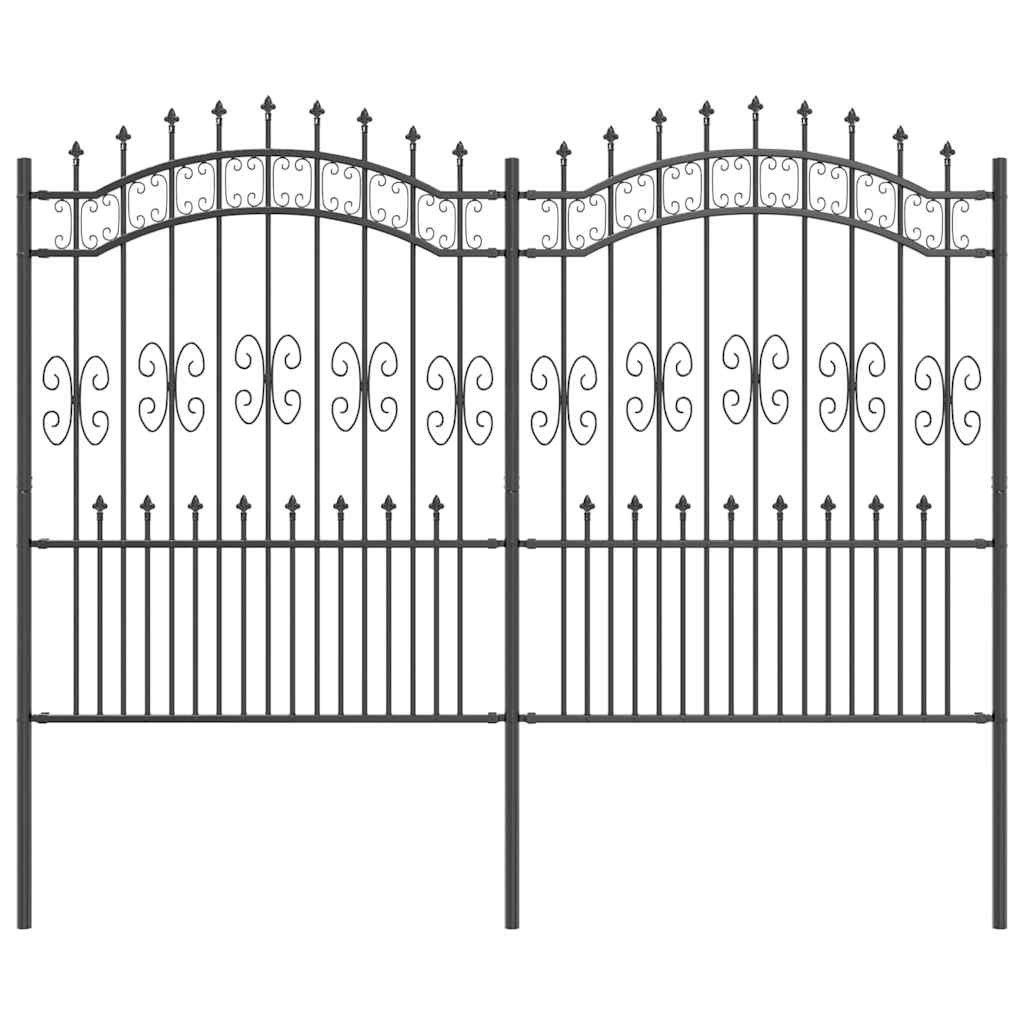 vidaXL Gartenzaun Gartenzaun Kampen Grau 240 x 202,5 cm Pulverbeschichteter Stahl, (1-St)