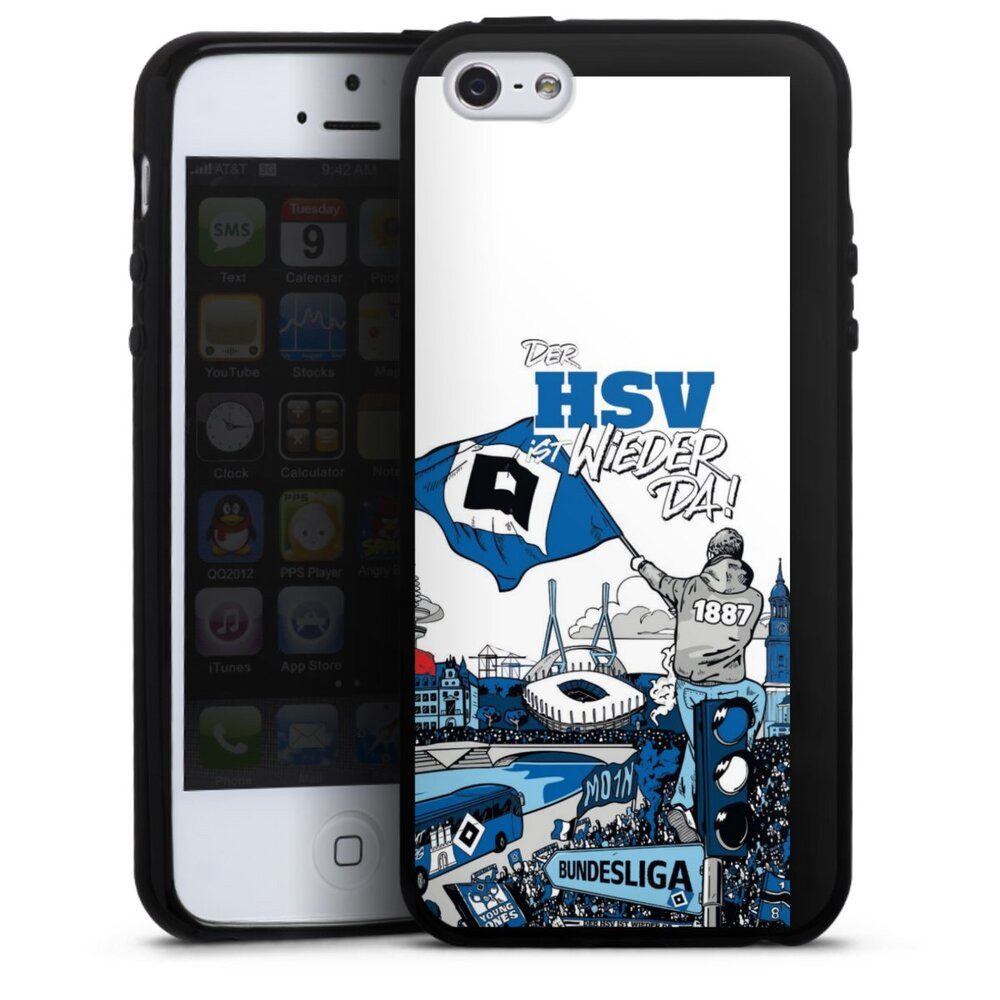 DeinDesign Handyhülle Hamburger SV Offizielles Lizenzprodukt Aufstieg, Apple iPhone 5 Silikon Hülle Bumper Case Handy Schutzhülle