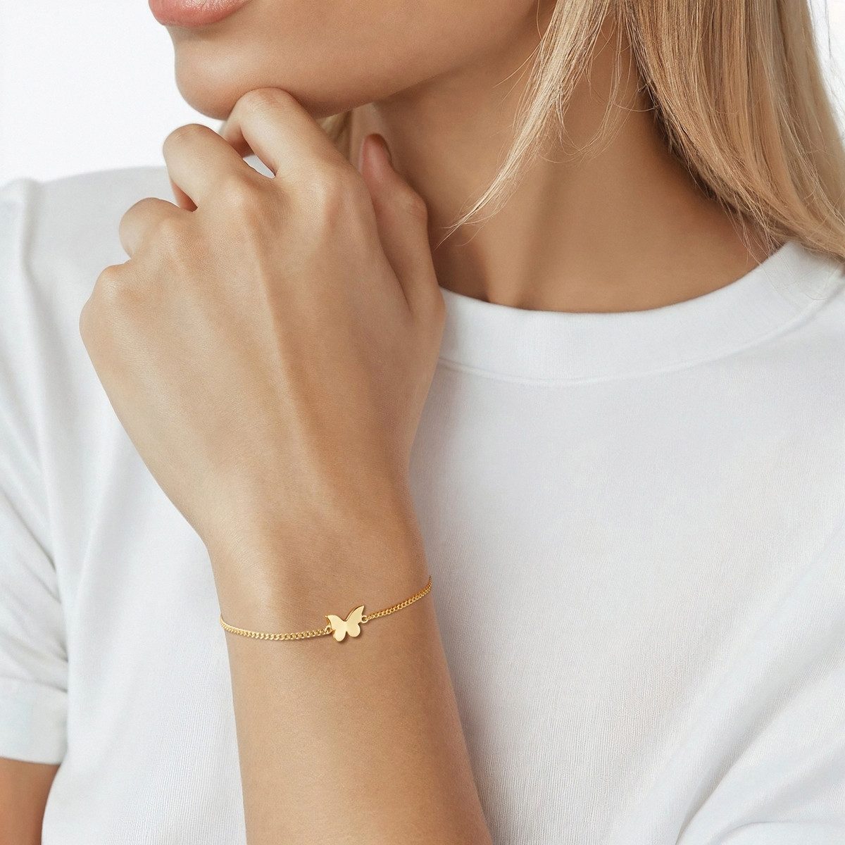 Glanzstücke München Silberarmband Schmetterling gelbgold günstig online kaufen