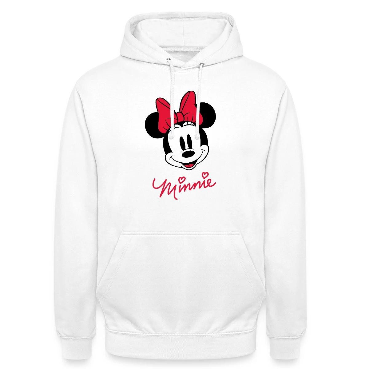 Spreadshirt Hoodie Mickey & Minnie Schriftzug Mit Minnie Motiv Unisex Hoodie (1-tlg)