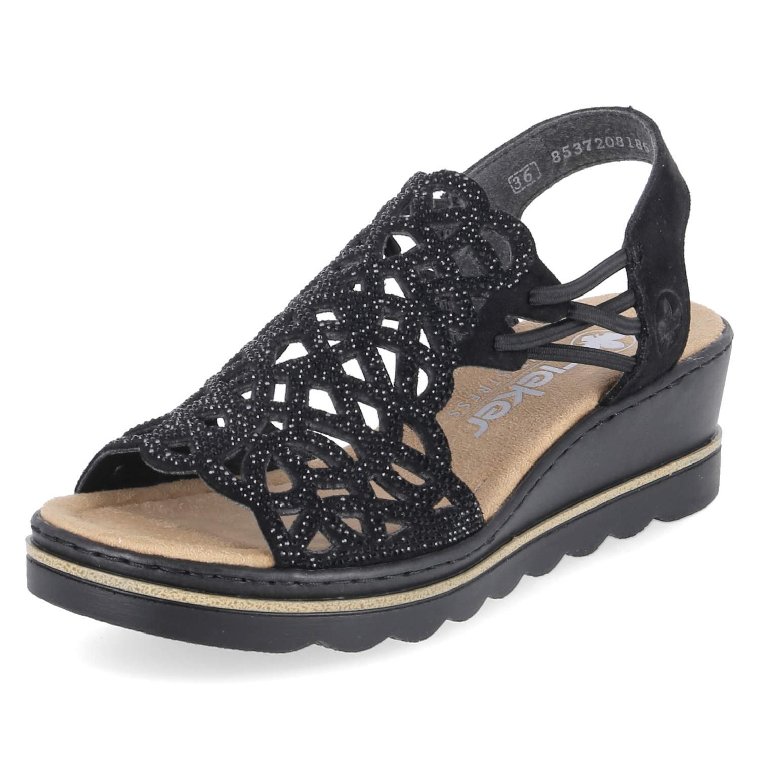 Rieker Rieker 67465-00 Damen Textil schwarz Sandalette günstig online kaufen