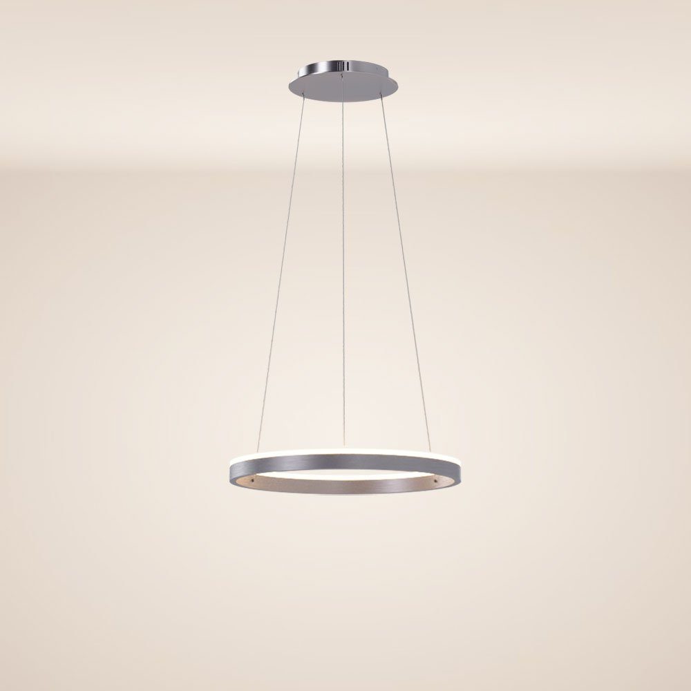 s.luce Pendelleuchte LED Hängeleuchte Ring 40 direkt oder indirekt Aluminium, Warmweiß