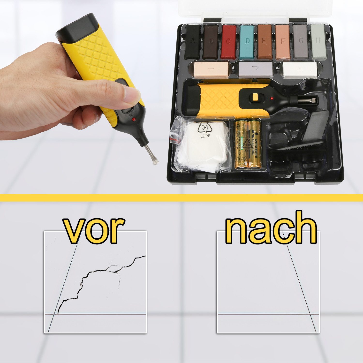 Clanmacy Laminat-Reparaturset Fliesen Reparaturset 17-teilig 11 günstig online kaufen