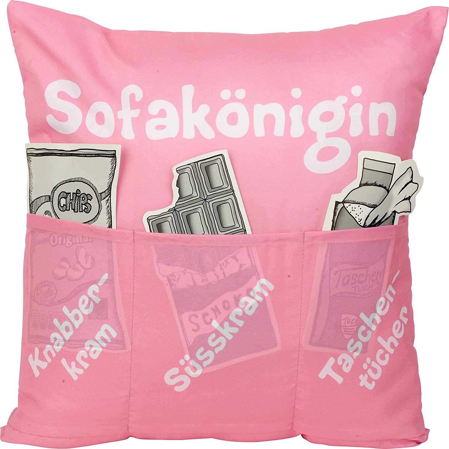 HERGO Creation Dekokissen Sofahelden Kissen mit Taschen Sofakönigin