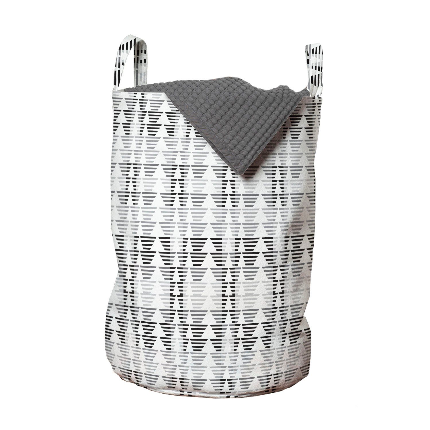 Abakuhaus Wäschesäckchen Wäschekorb mit Griffen Kordelzugverschluss für Waschsalons, Abstrakt Dreieckige Streifen-Muster
