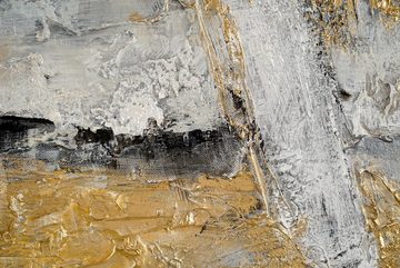 YS-Art Gemälde Goldener Horizont, Leinwndbild Frau vorm Spiegel mit Rahmen