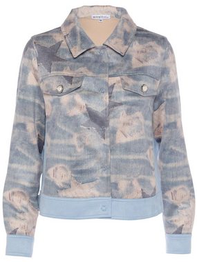 MONACO blue Jeansjacke Truckerjacke figurumspielend in Velourslederoptik