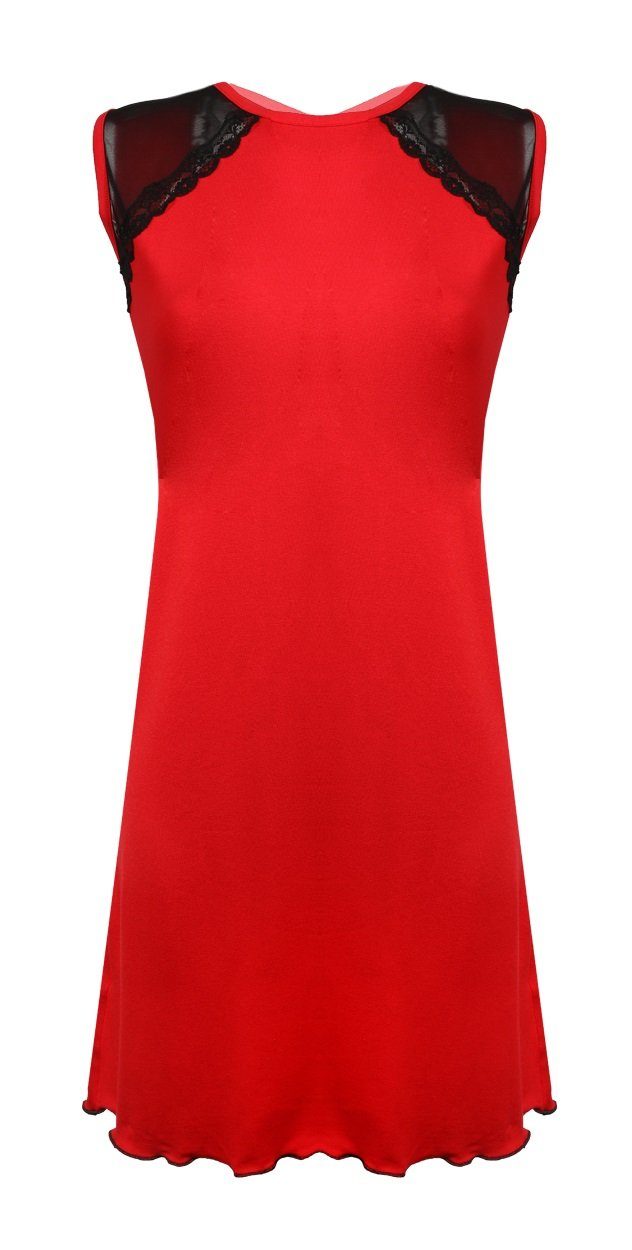 DKaren Nachthemd in elegantem Stil mit Spitze rot | Nachthemden