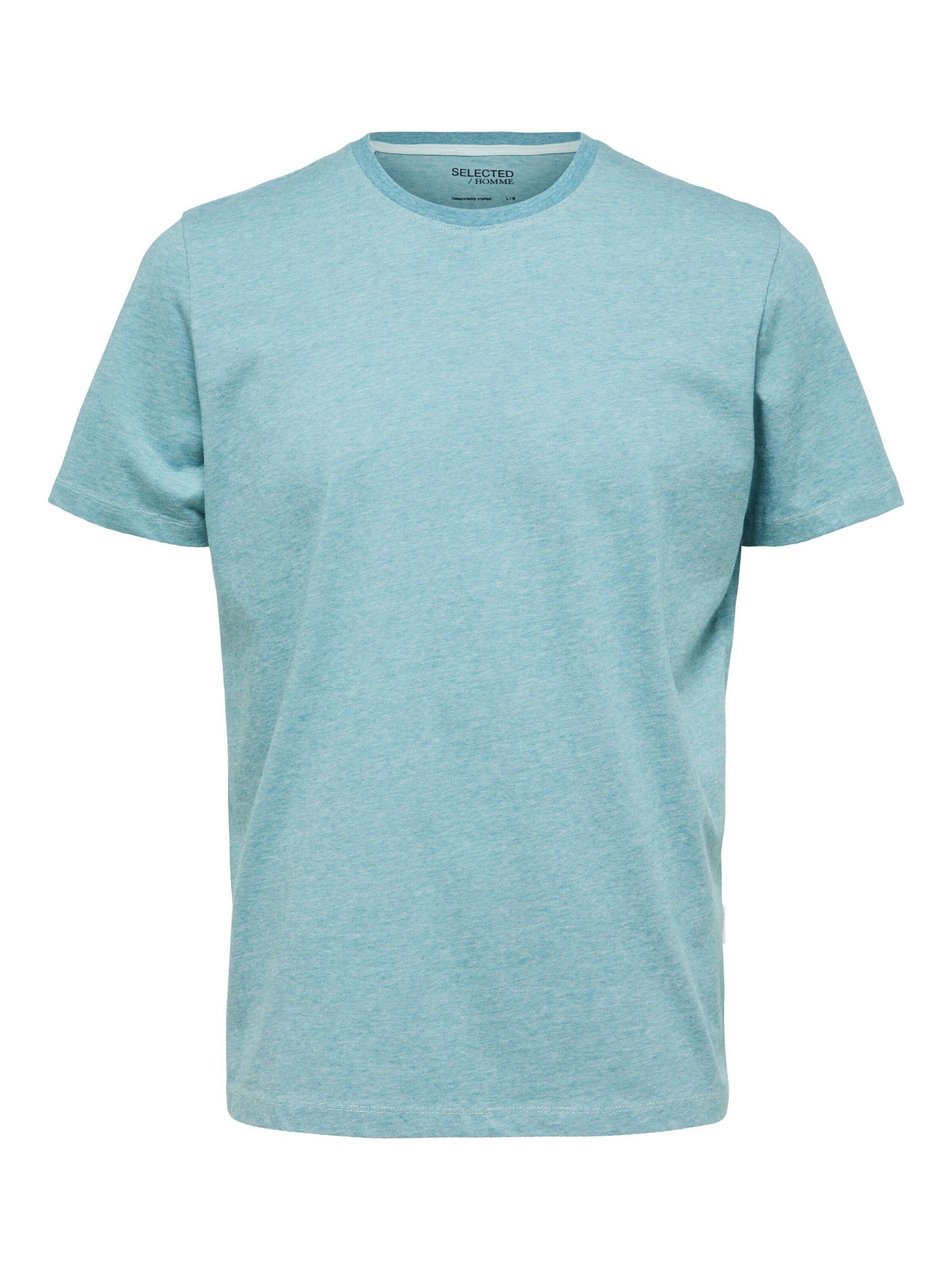SELECTED Aspen T-Shirt Gray Blue 16087843 (1-tlg) Harbor HOMME