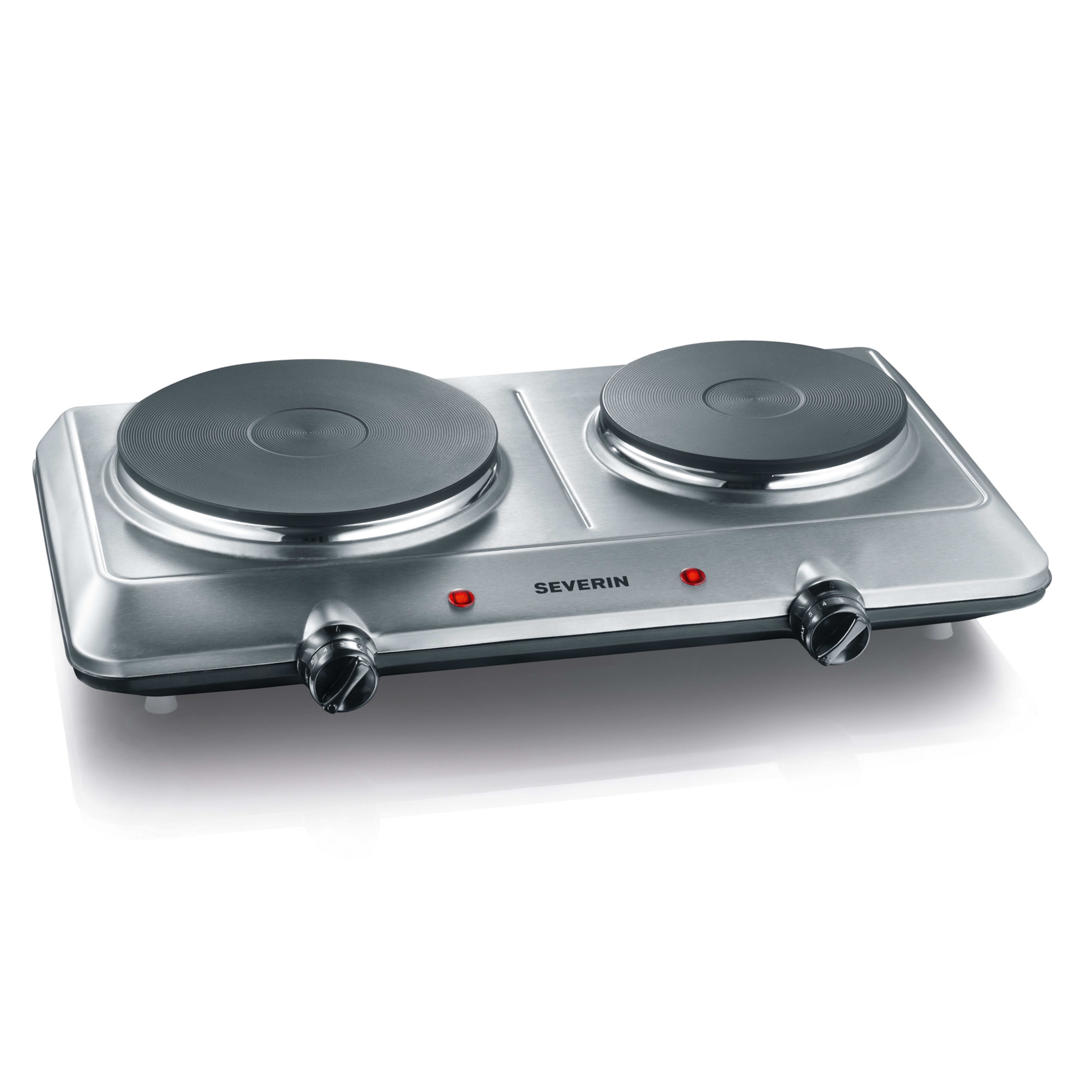 Severin Doppelkochplatte DK 1014, Doppelkochplatte mit 2 Heizringen & Edelstahlgehäuse, 2.500 W