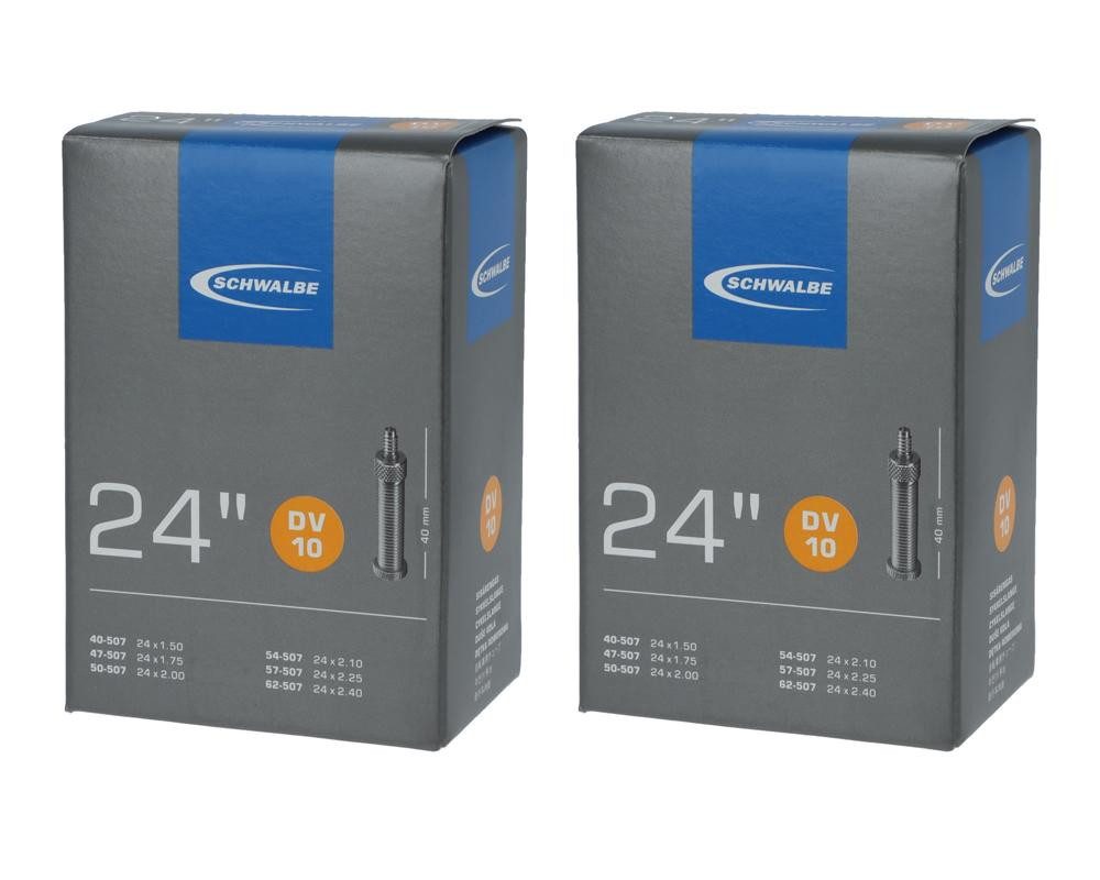 Fahrradschlauch 2x Schwalbe Schlauch DV10 24x1.50-2.50