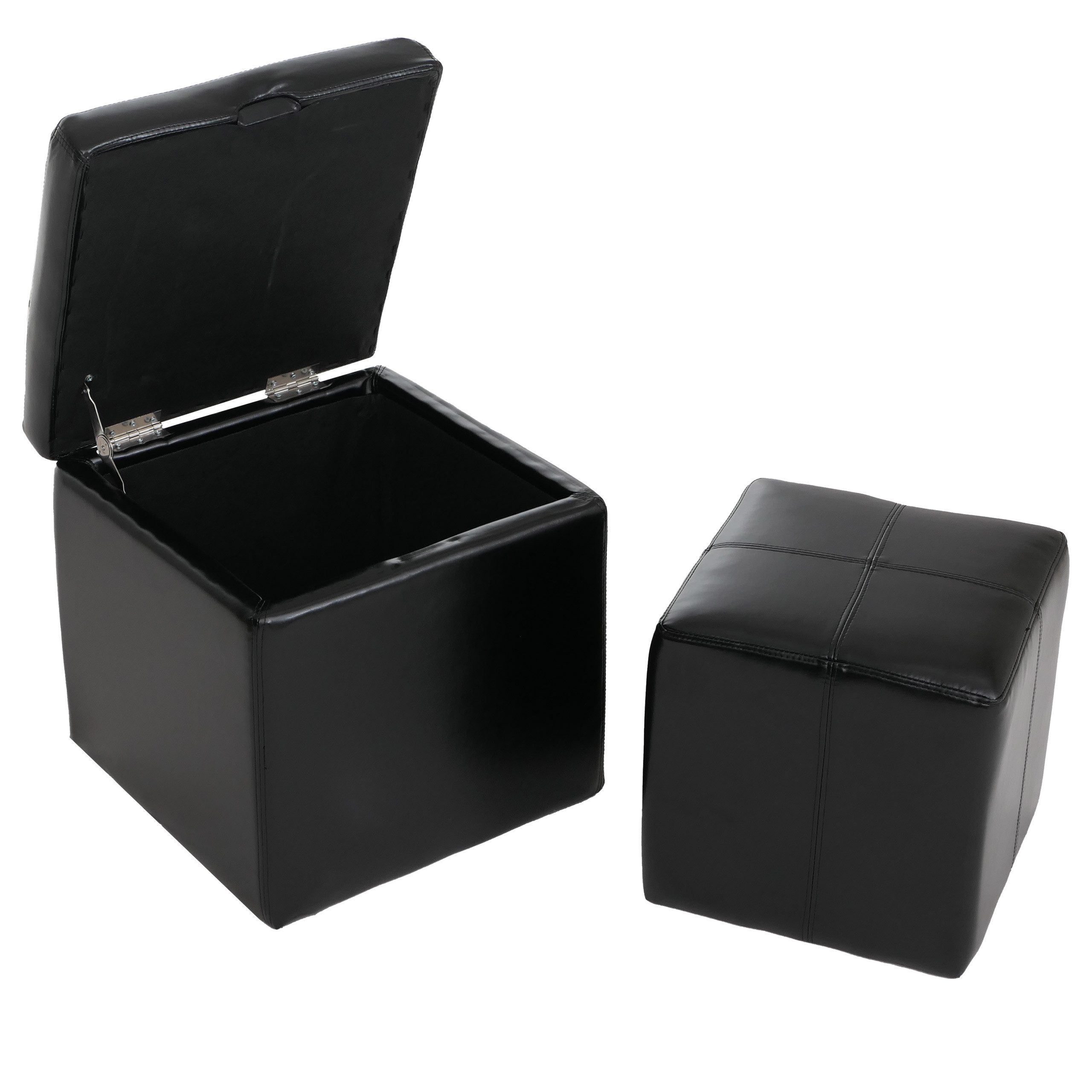 MCW Sitzwürfel Carrara-II (Set, 2er), Belastbarkeit ca. 150 kg, 2er Set aus Sitzhocker und Aufbewahrungsbox