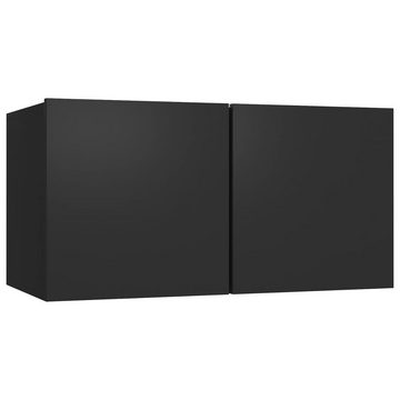 vidaXL TV-Schrank 4-tlg. TV-Schrank-Set Schwarz Holzwerkstoff (1-St)