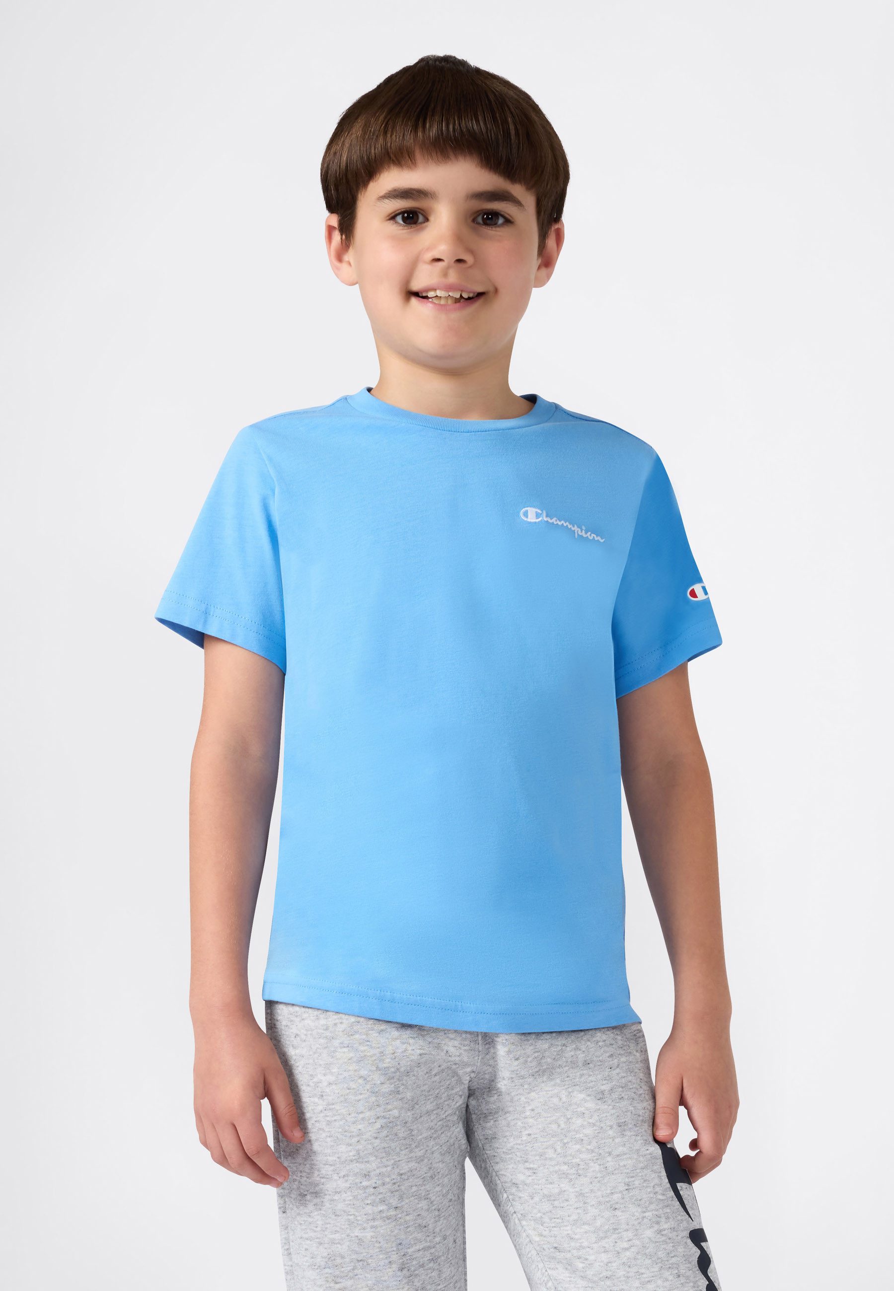 Champion T-Shirt ICONS CONTRAST Crewneck T-Shirt klassischer Schnitt, Kurzarm, für Kinder, für Sportmode