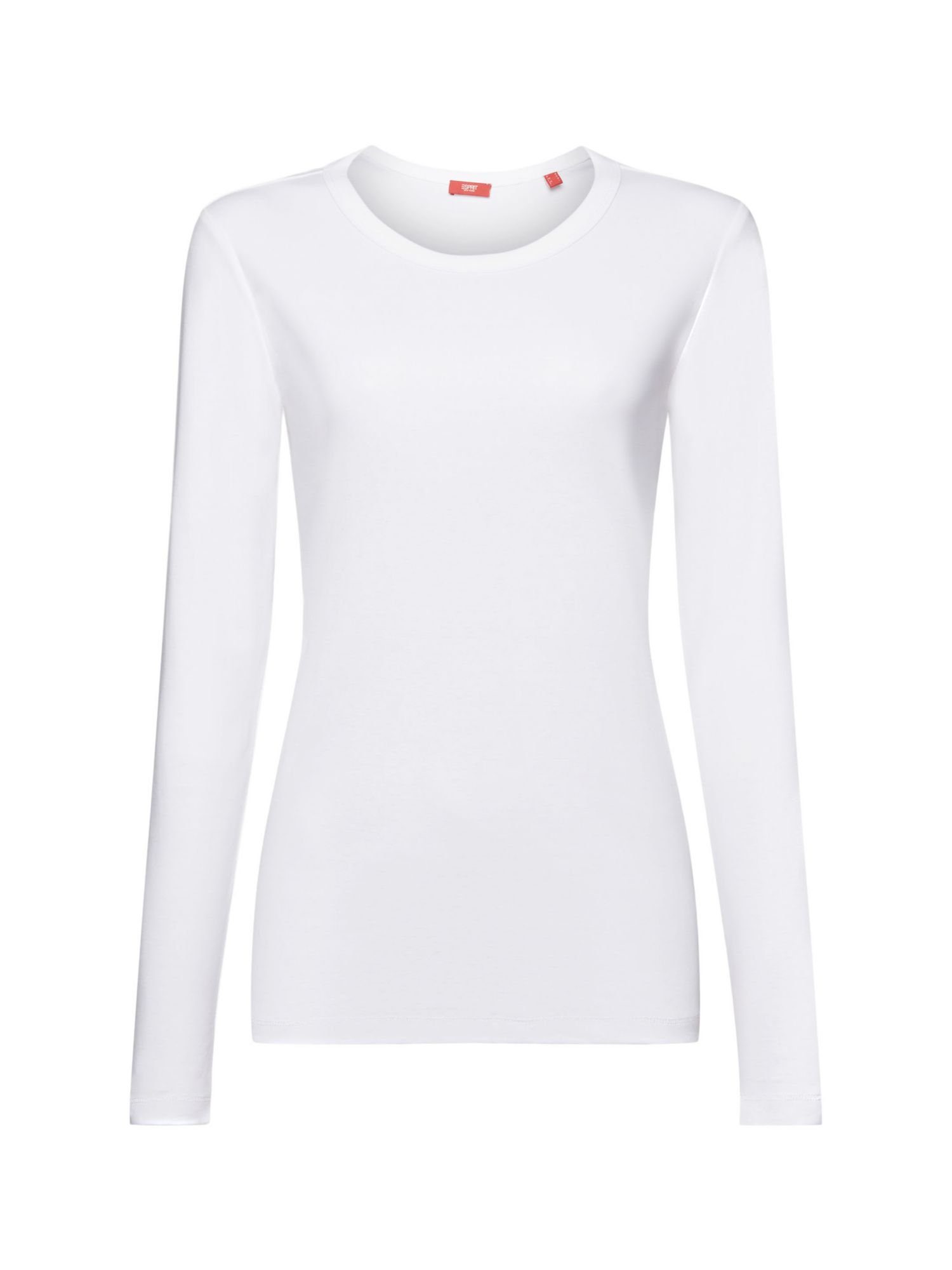 Esprit Langarmshirt Jersey-Longsleeve aus Bio-Baumwolle (1-tlg) WHITE