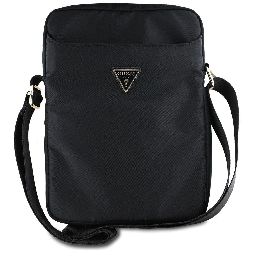 Guess Tablettasche Umhängetasche Schultertasche Schutztasche (Spar-Set, 1-tlg., 26 x 20 x 5 cm robust), Nylon, Metall-Logo, Außentasche für Kabel