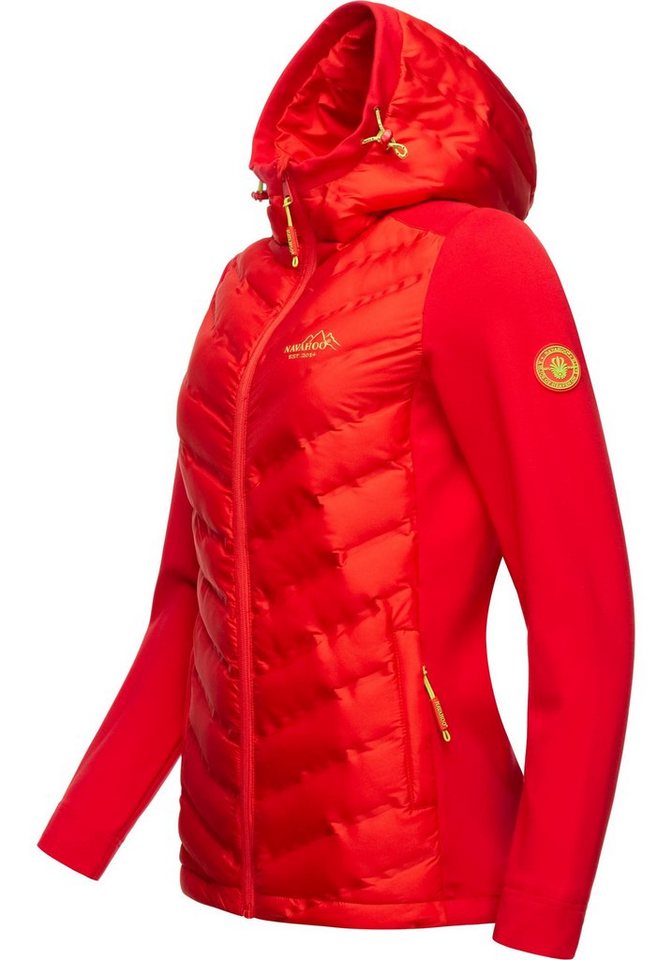 Navahoo Outdoorjacke Nimm Mich Mit stylische Übergangsjacke mit Kapuze,  Hoch schließender Kragen, Kinnschutz, Kontrastnaht