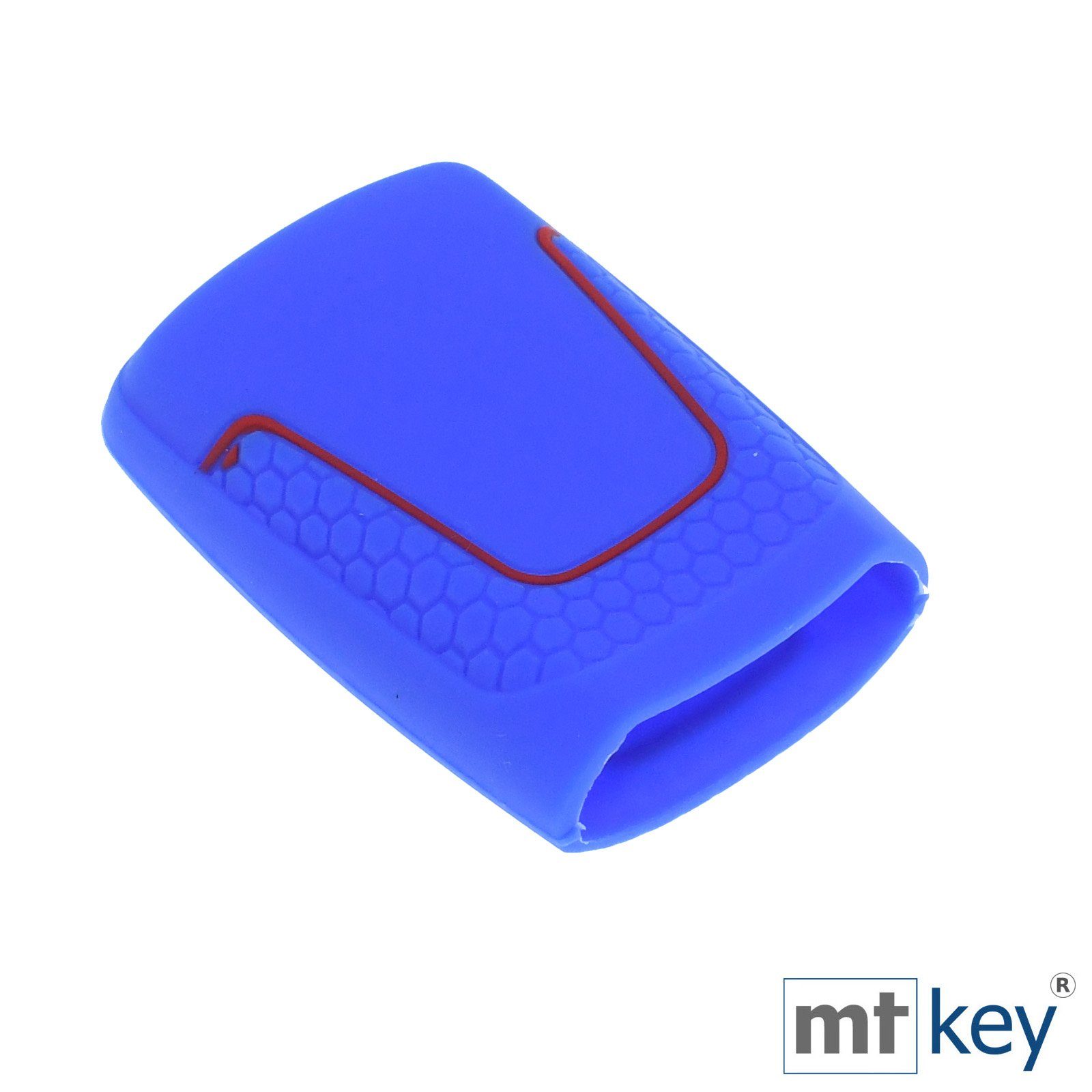 SMARTKEY Q2 KEYLESS A7 Autoschlüssel A6 Softcase A5 Audi 3 Schlüsseltasche Wabe Schutzhülle im TT für Design Blau, Silikon Q8 Q7 A8 A4 Tasten mt-key Q5