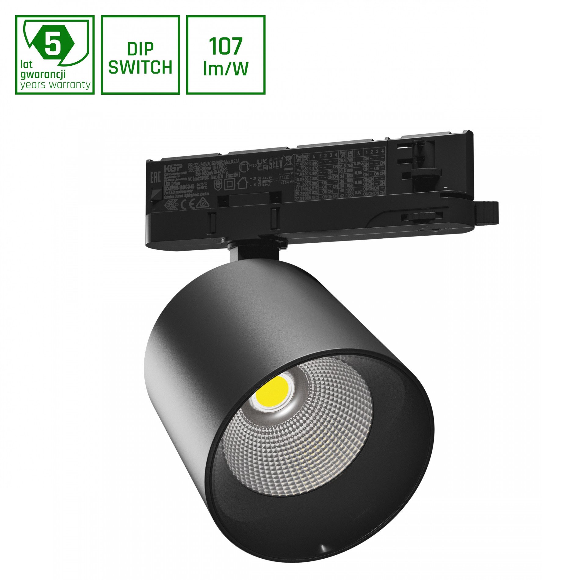SpectrumLED Schienensystem-Leuchten 3-Phasen Stromschienenstrahler 12-42W 1 günstig online kaufen