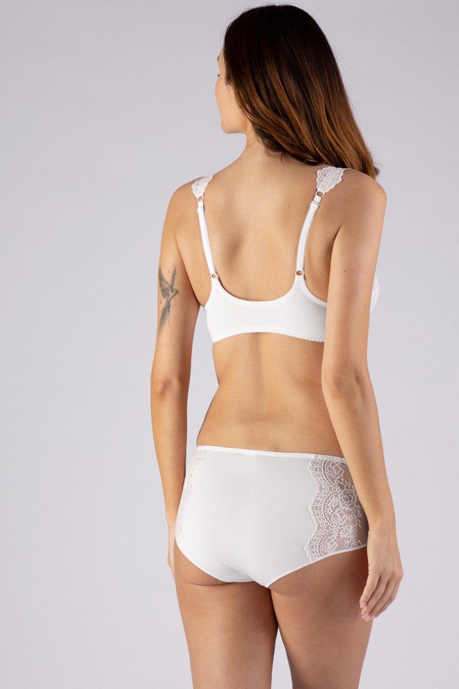 Nina Von C. Hipster Damen Dessous Slip mit Spitze 16130947, Weiß
