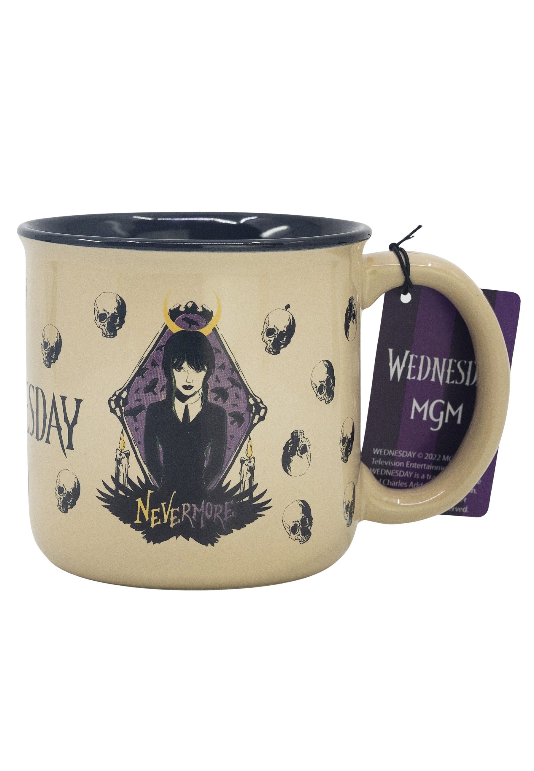 Wednesday Tasse Nevermore Kinder-Becher Tasse, aus Keramik im Geschenkkarton