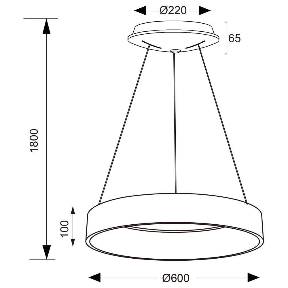 Deko-Light LED Pendelleuchte in Ja, LED verbaut, 600 keine Pendelleuchte warmweiss, Sculptoris Leuchtmittel enthalten: Pendellampe, 42W Hängeleuchte, Verkehrsweiß Angabe, fest Pendelleuchte LED, 3100lm